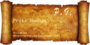 Pritz Ibolya névjegykártya